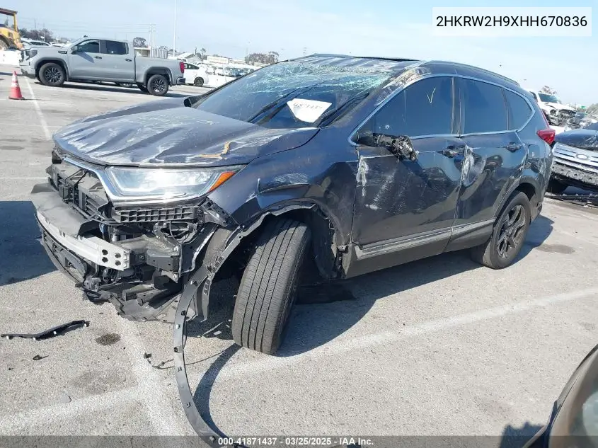 2017 Honda Cr-V Touring VIN: 2HKRW2H9XHH670836 Lot: 41871437