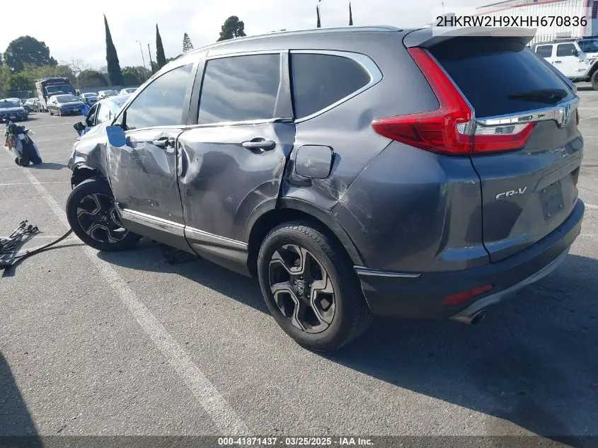 2017 Honda Cr-V Touring VIN: 2HKRW2H9XHH670836 Lot: 41871437