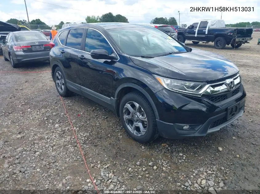 2019 Honda Cr-V Ex VIN: 2HKRW1H58KH513031 Lot: 42244607