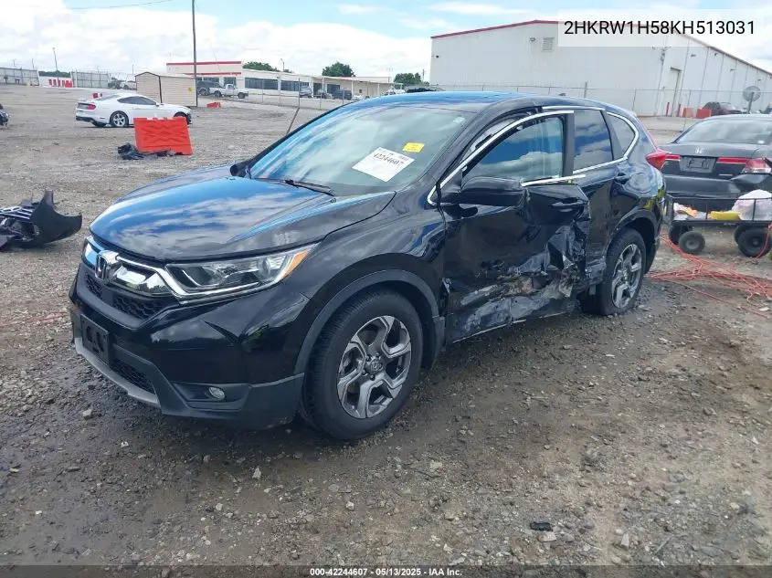 2019 Honda Cr-V Ex VIN: 2HKRW1H58KH513031 Lot: 42244607