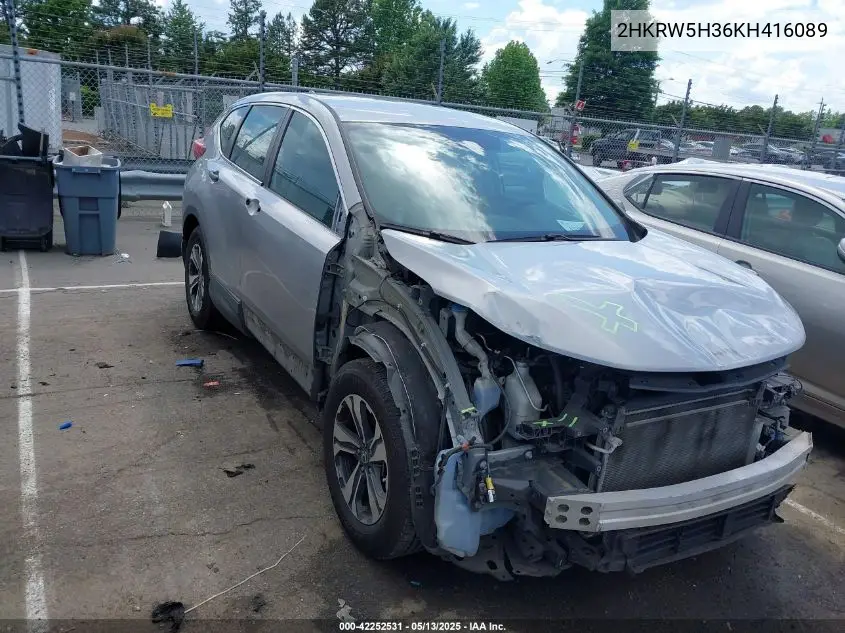 2019 Honda Cr-V Lx VIN: 2HKRW5H36KH416089 Lot: 42252531