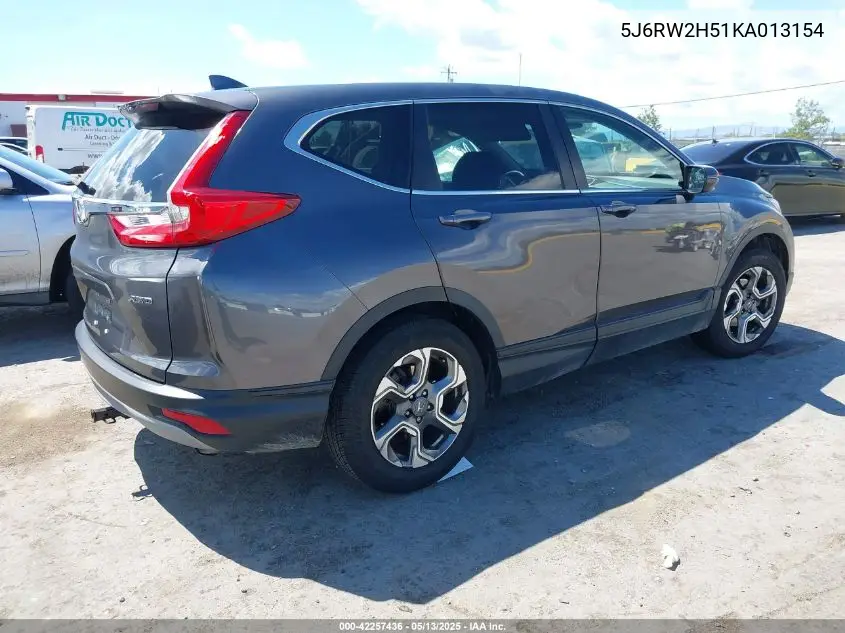 2019 Honda Cr-V Ex VIN: 5J6RW2H51KA013154 Lot: 42257436