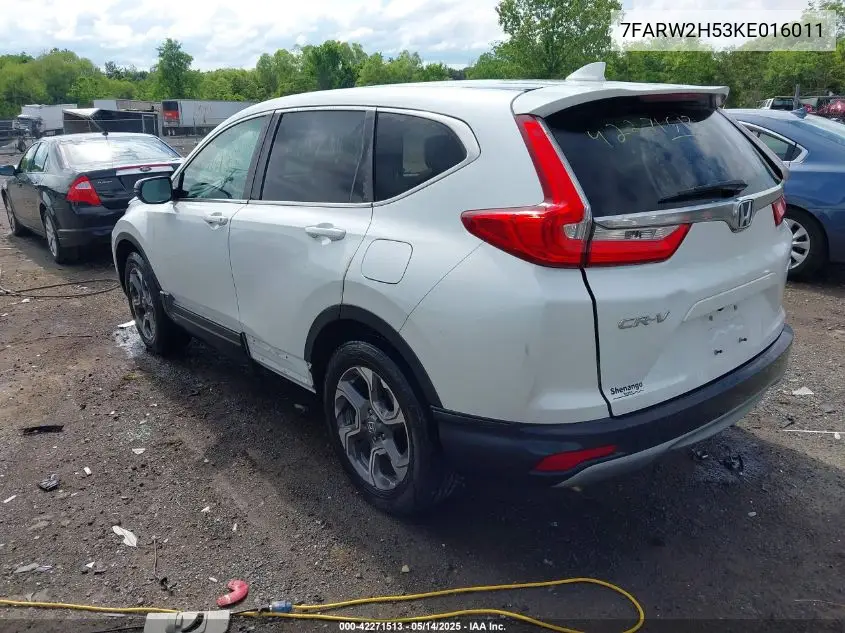 2019 Honda Cr-V Ex VIN: 7FARW2H53KE016011 Lot: 42271513