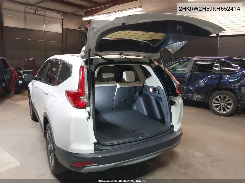 2019 Honda Cr-V Ex VIN: 2HKRW2H59KH652414 Lot: 42495335