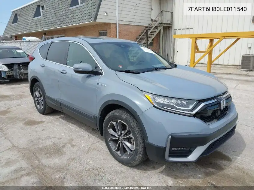 2020 Honda Cr-V Hybrid Ex-L VIN: 7FART6H80LE011540 Lot: 42033698