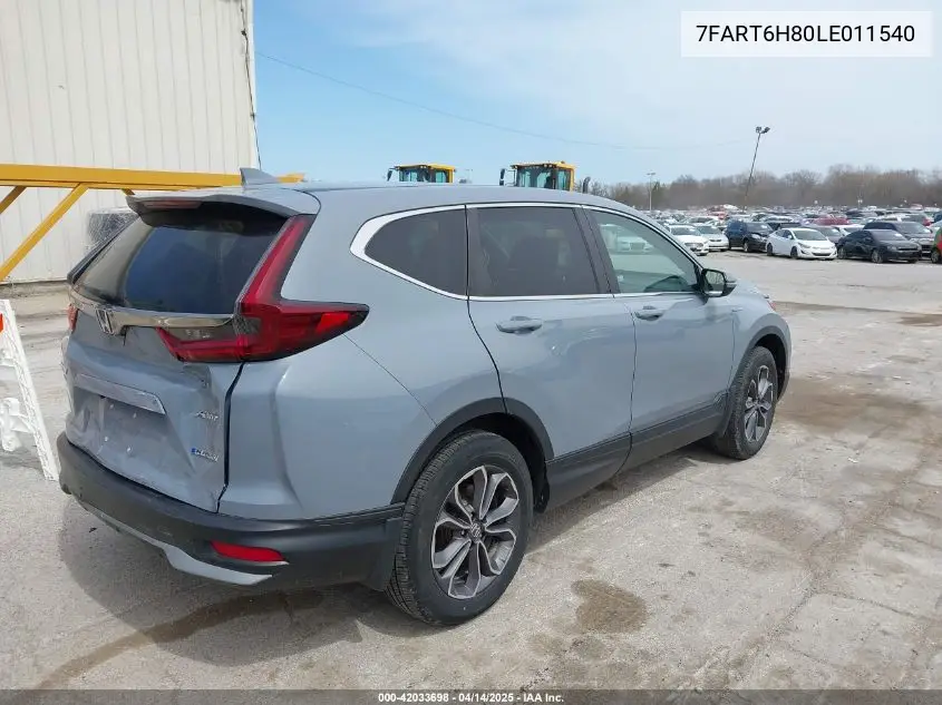 2020 Honda Cr-V Hybrid Ex-L VIN: 7FART6H80LE011540 Lot: 42033698
