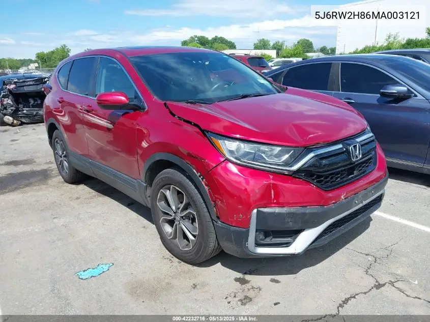 2021 Honda Cr-V Awd Ex-L VIN: 5J6RW2H86MA003121 Lot: 42232716