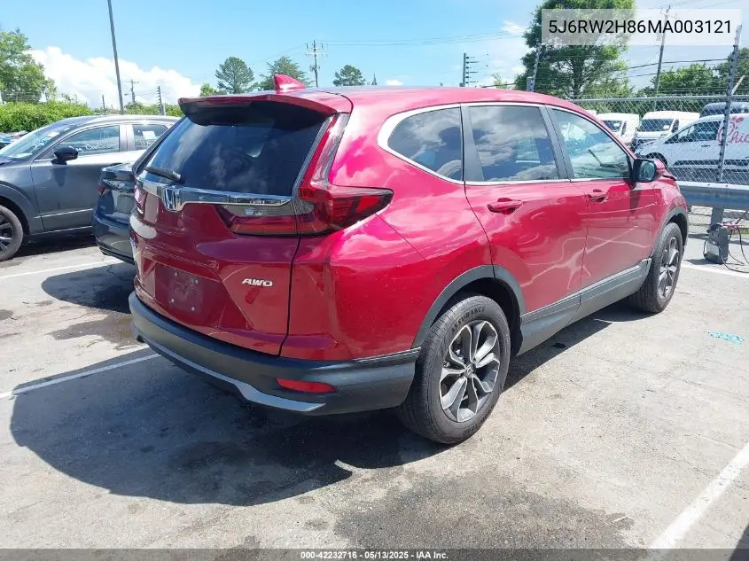 2021 Honda Cr-V Awd Ex-L VIN: 5J6RW2H86MA003121 Lot: 42232716