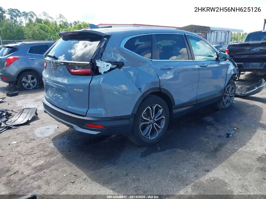 2022 Honda Cr-V Awd Ex VIN: 2HKRW2H56NH625126 Lot: 42246817