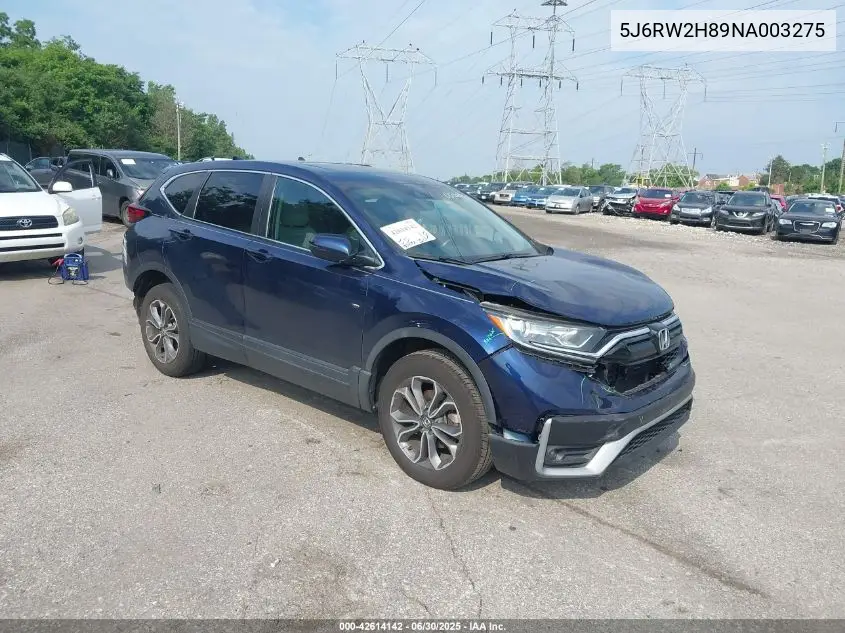 2022 Honda Cr-V Awd Ex-L VIN: 5J6RW2H89NA003275 Lot: 42614142