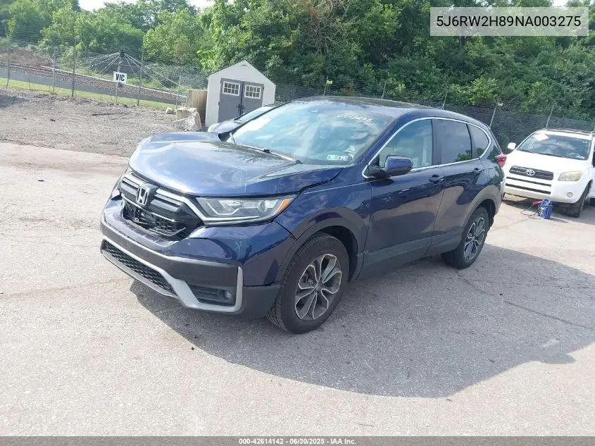 2022 Honda Cr-V Awd Ex-L VIN: 5J6RW2H89NA003275 Lot: 42614142