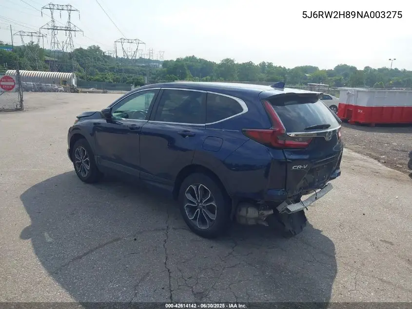 2022 Honda Cr-V Awd Ex-L VIN: 5J6RW2H89NA003275 Lot: 42614142