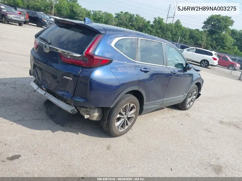 2022 Honda Cr-V Awd Ex-L VIN: 5J6RW2H89NA003275 Lot: 42614142