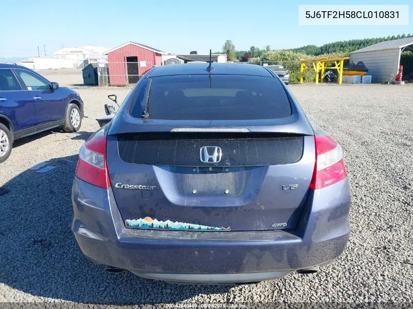 2012 Honda Crosstour Ex-L VIN: 5J6TF2H58CL010831 Lot: 42440446