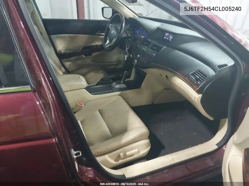 2012 Honda Crosstour Ex-L VIN: 5J6TF2H54CL005240 Lot: 42530610