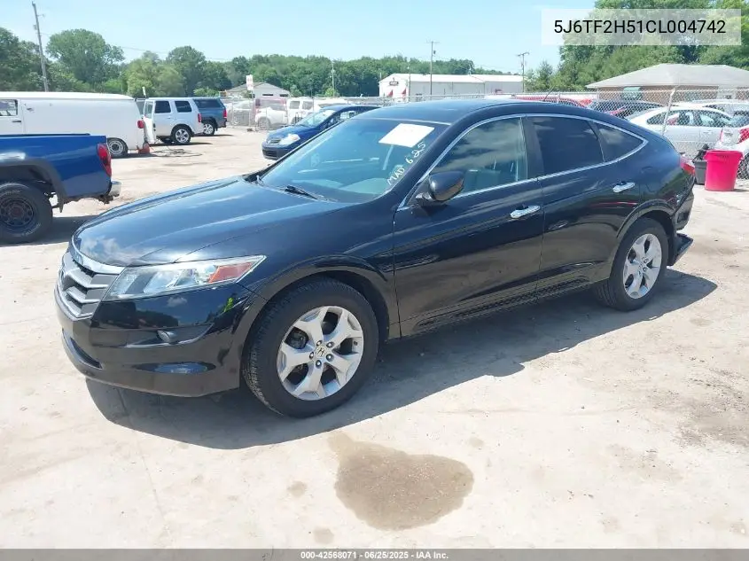 2012 Honda Crosstour Ex-L VIN: 5J6TF2H51CL004742 Lot: 42568071