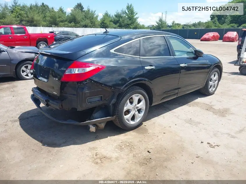 2012 Honda Crosstour Ex-L VIN: 5J6TF2H51CL004742 Lot: 42568071