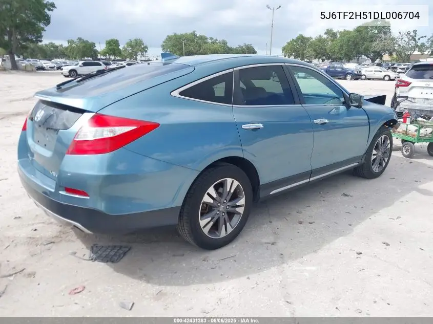 2013 Honda Crosstour Ex-L V6 VIN: 5J6TF2H51DL006704 Lot: 42431383