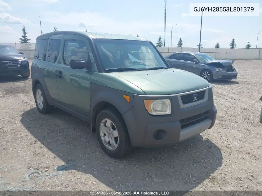2003 Honda Element Ex VIN: 5J6YH28553L801379 Lot: 12341386