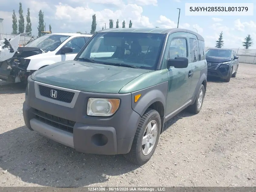 2003 Honda Element Ex VIN: 5J6YH28553L801379 Lot: 12341386