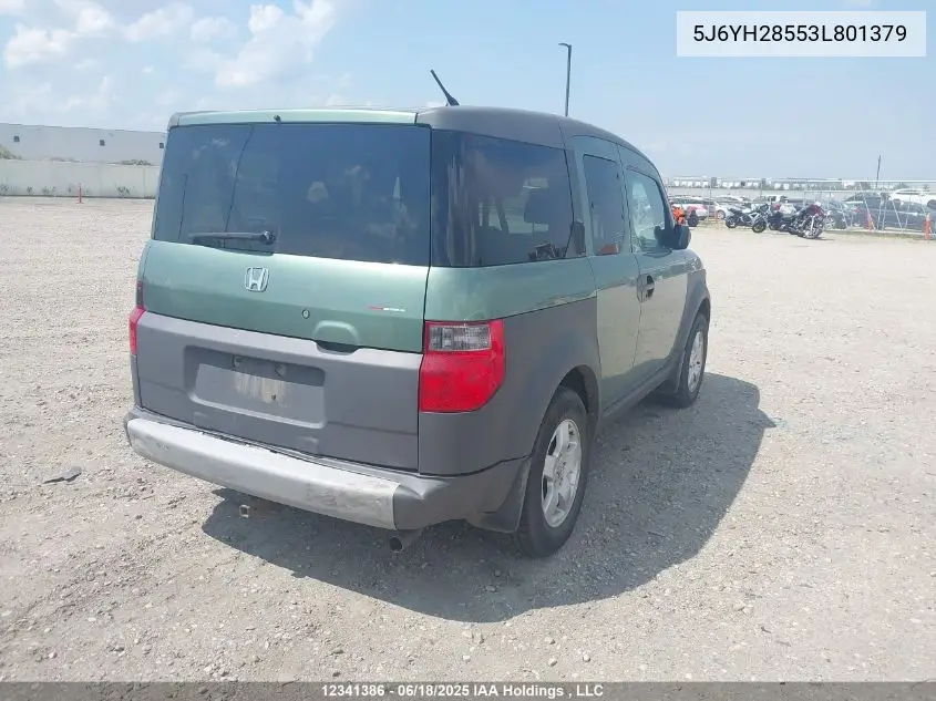 2003 Honda Element Ex VIN: 5J6YH28553L801379 Lot: 12341386