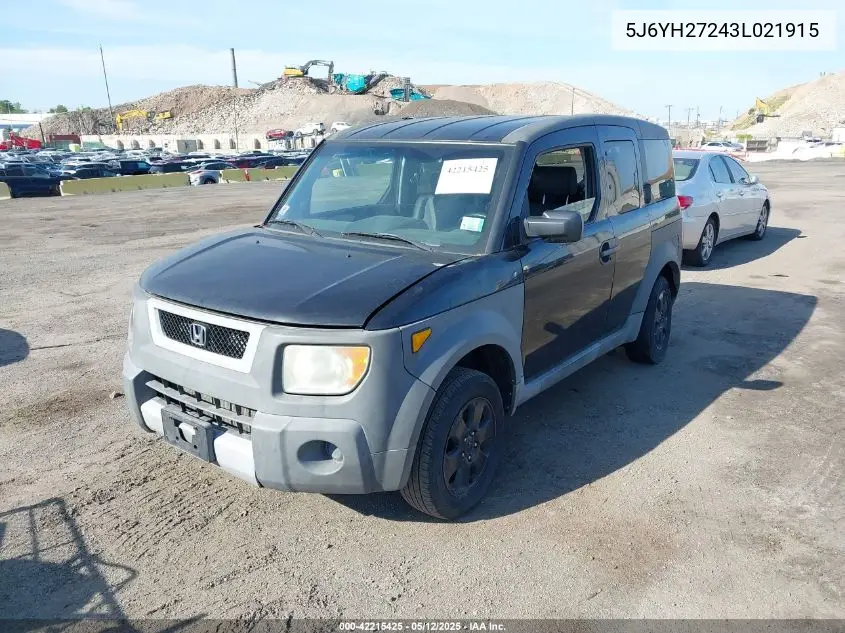 2003 Honda Element Dx VIN: 5J6YH27243L021915 Lot: 42215425