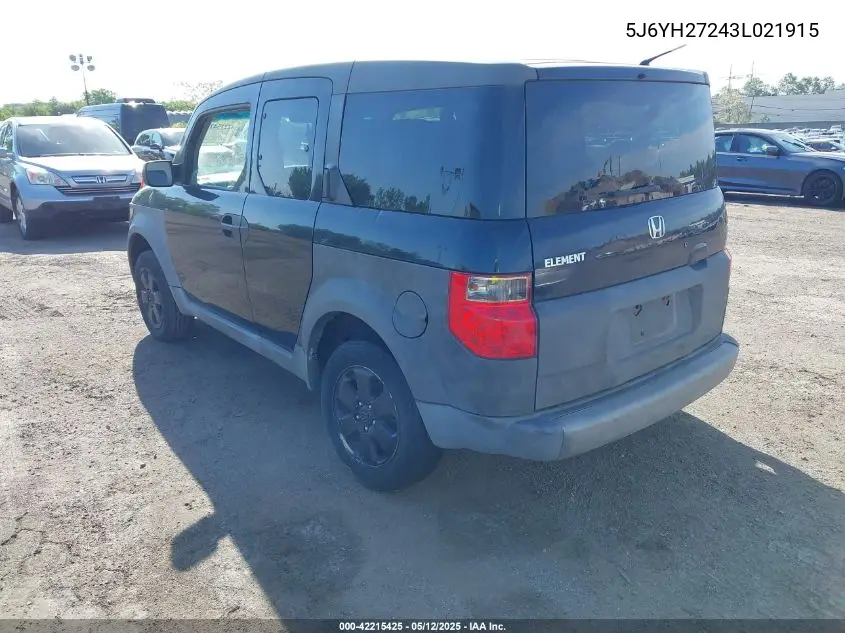 2003 Honda Element Dx VIN: 5J6YH27243L021915 Lot: 42215425