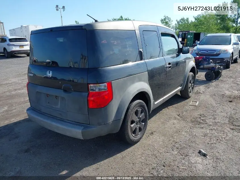 2003 Honda Element Dx VIN: 5J6YH27243L021915 Lot: 42215425