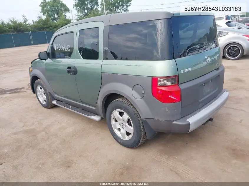 2003 Honda Element Ex VIN: 5J6YH28543L033183 Lot: 42504422