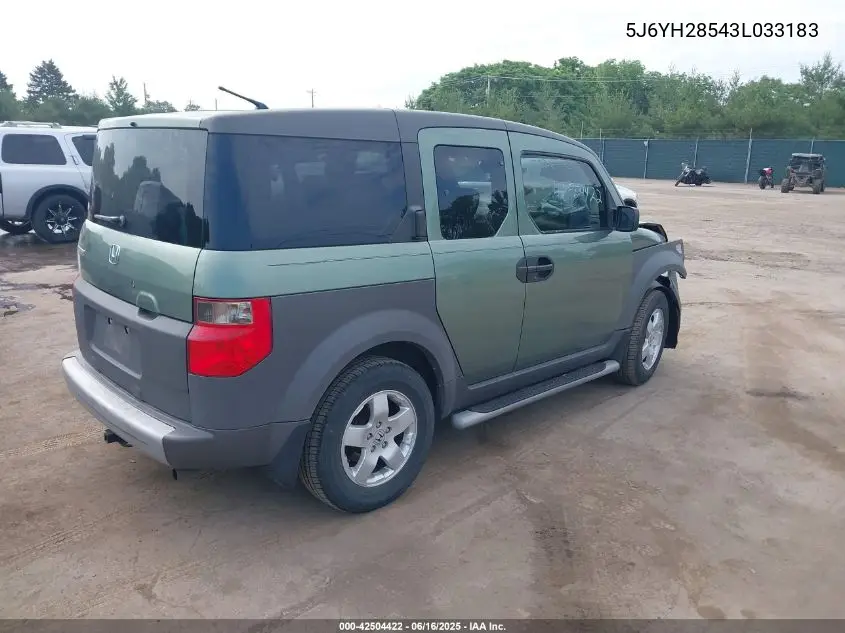 2003 Honda Element Ex VIN: 5J6YH28543L033183 Lot: 42504422