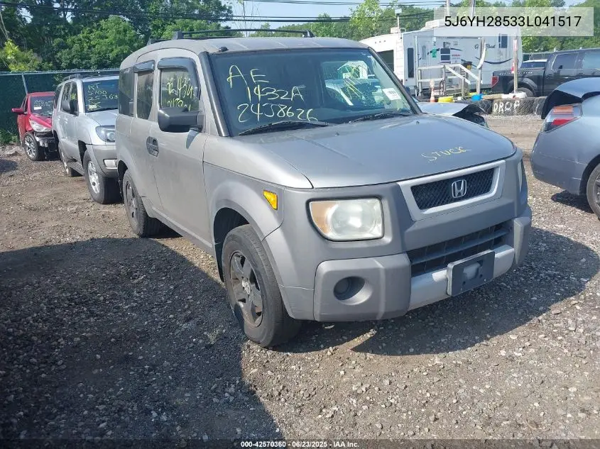 2003 Honda Element Ex VIN: 5J6YH28533L041517 Lot: 42570360