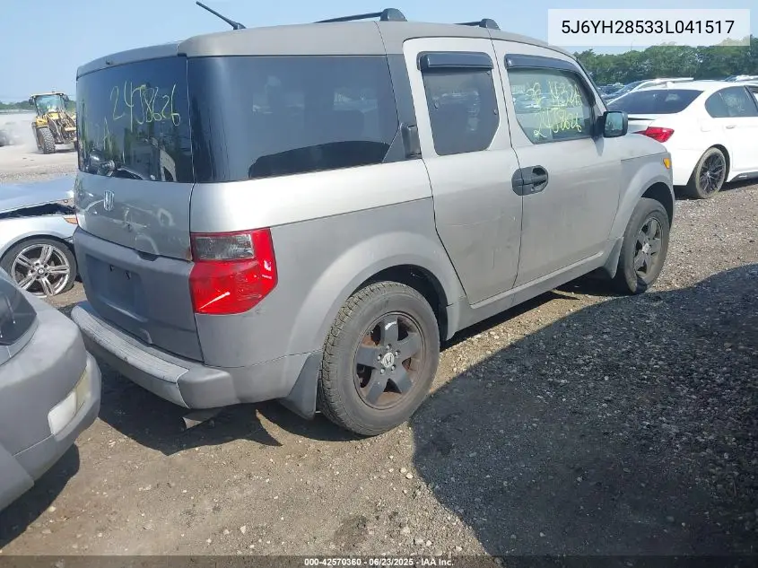 2003 Honda Element Ex VIN: 5J6YH28533L041517 Lot: 42570360