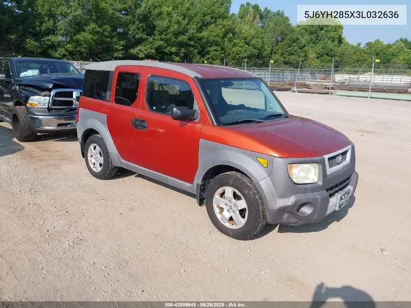 2003 Honda Element Ex VIN: 5J6YH285X3L032636 Lot: 42586649
