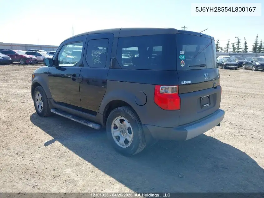 2004 Honda Element Ex VIN: 5J6YH28554L800167 Lot: 12301325
