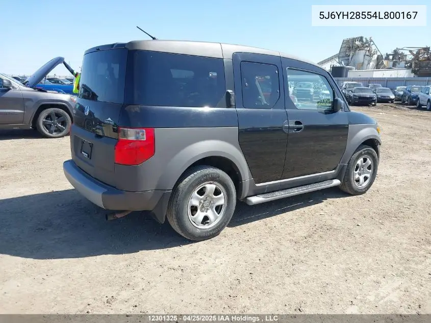 2004 Honda Element Ex VIN: 5J6YH28554L800167 Lot: 12301325