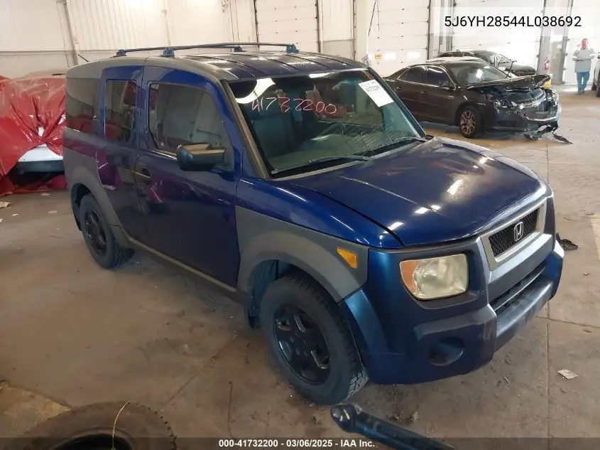 2004 Honda Element Ex VIN: 5J6YH28544L038692 Lot: 41732200