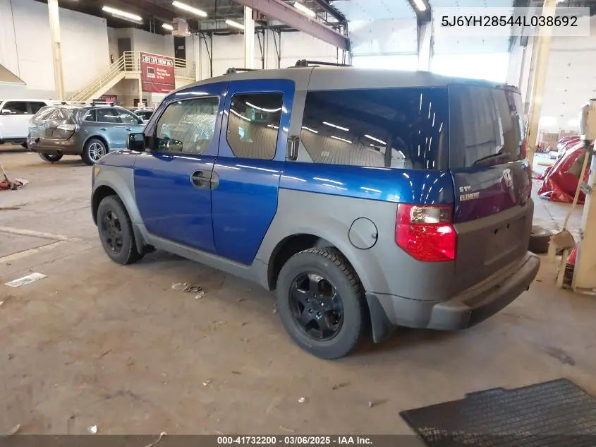 2004 Honda Element Ex VIN: 5J6YH28544L038692 Lot: 41732200