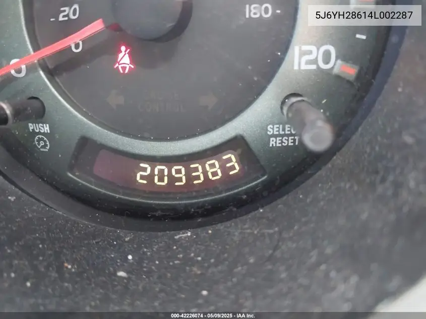 2004 Honda Element Ex VIN: 5J6YH28614L002287 Lot: 42226074