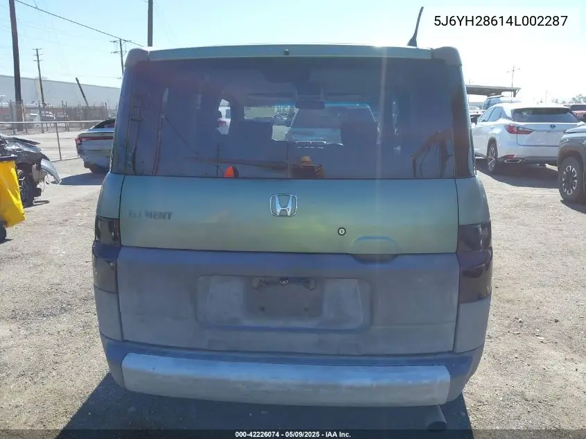 2004 Honda Element Ex VIN: 5J6YH28614L002287 Lot: 42226074