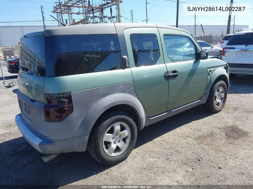2004 Honda Element Ex VIN: 5J6YH28614L002287 Lot: 42226074