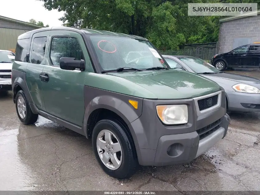 2004 Honda Element Ex VIN: 5J6YH28564L010604 Lot: 42251593