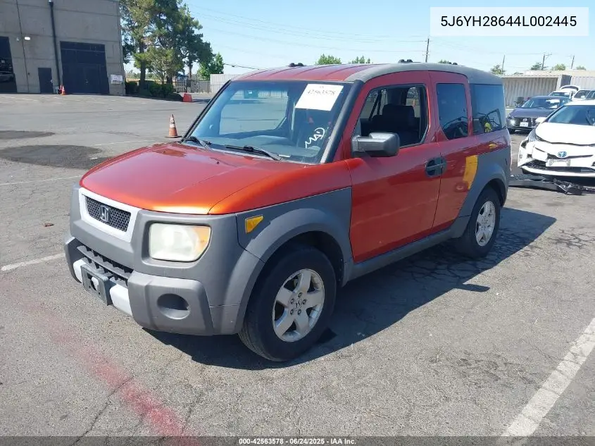 2004 Honda Element Ex VIN: 5J6YH28644L002445 Lot: 42563578