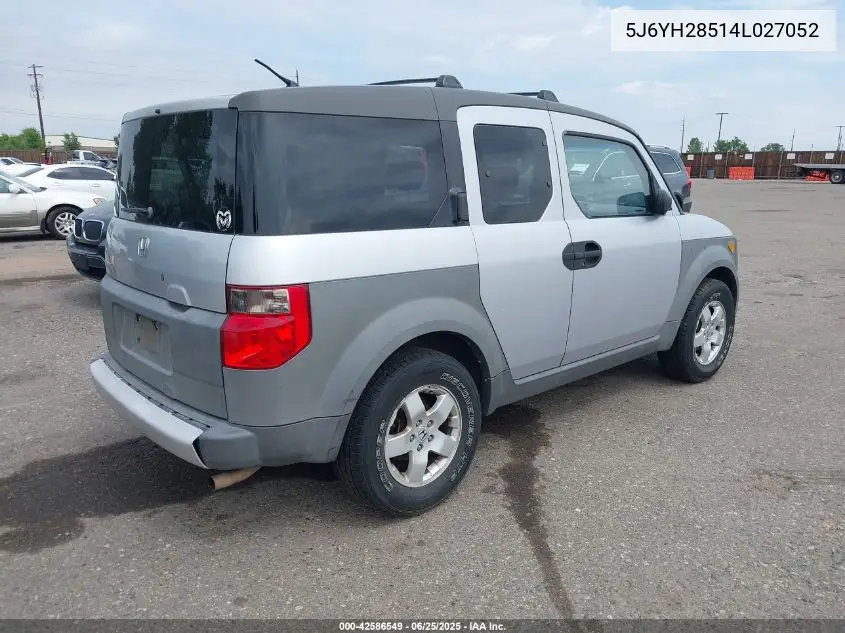 2004 Honda Element Ex VIN: 5J6YH28514L027052 Lot: 42586549