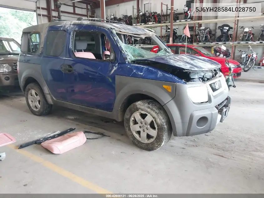2004 Honda Element Ex VIN: 5J6YH28584L028750 Lot: 42608121