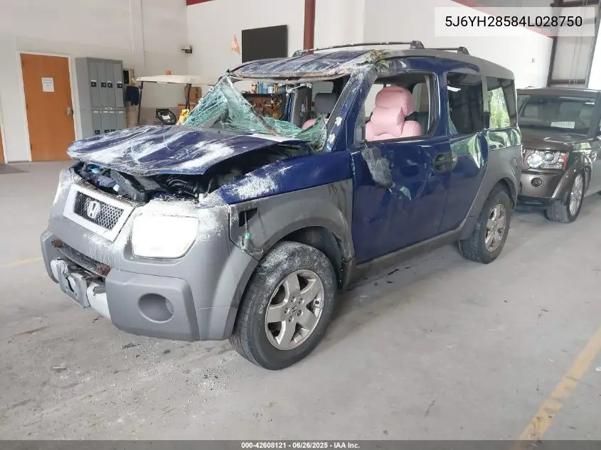 2004 Honda Element Ex VIN: 5J6YH28584L028750 Lot: 42608121
