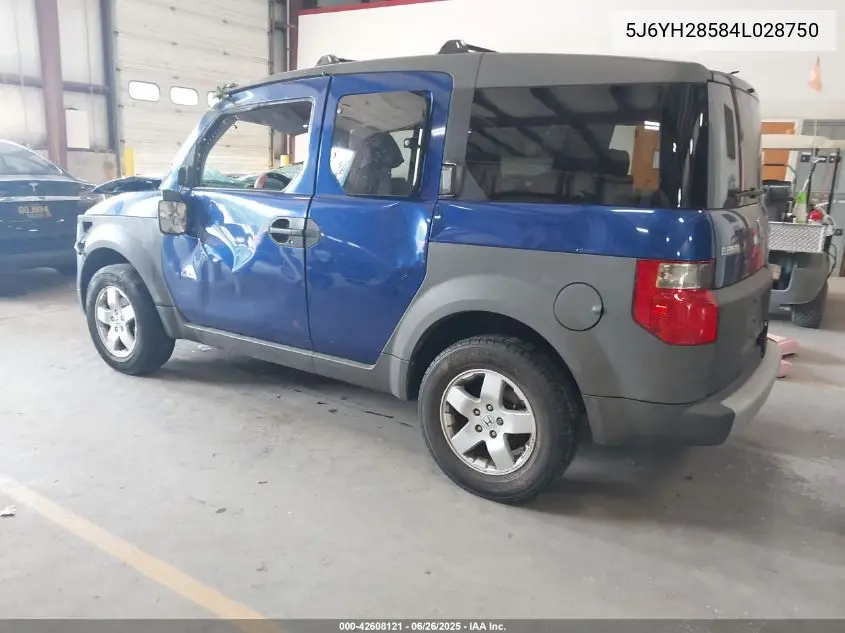 2004 Honda Element Ex VIN: 5J6YH28584L028750 Lot: 42608121