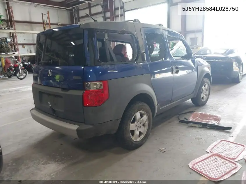 2004 Honda Element Ex VIN: 5J6YH28584L028750 Lot: 42608121