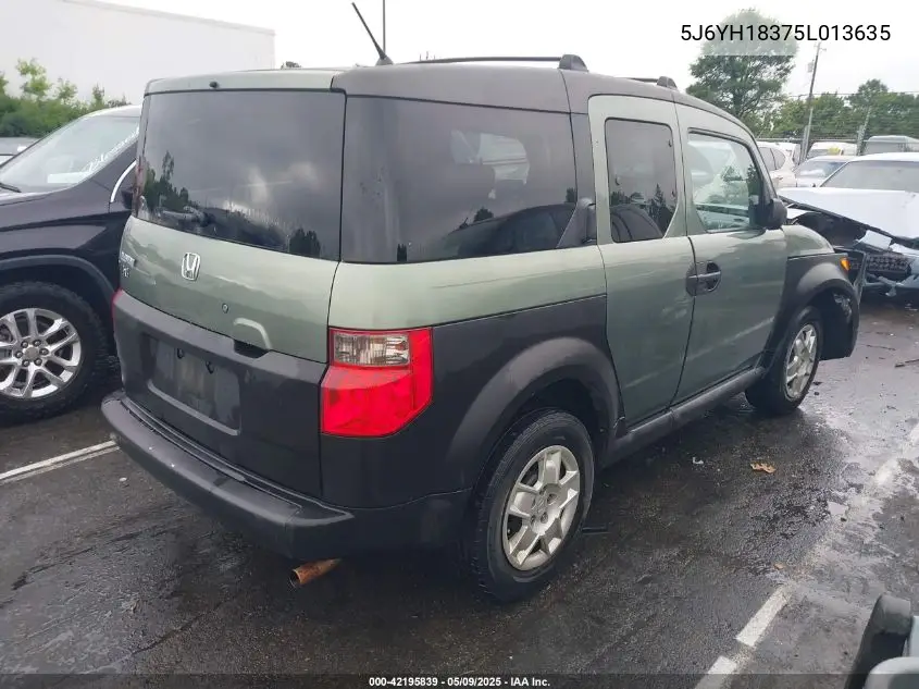 2005 Honda Element Lx VIN: 5J6YH18375L013635 Lot: 42195839
