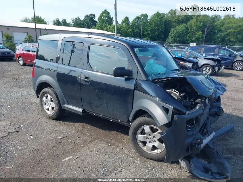 2005 Honda Element Ex VIN: 5J6YH18645L002618 Lot: 42554143