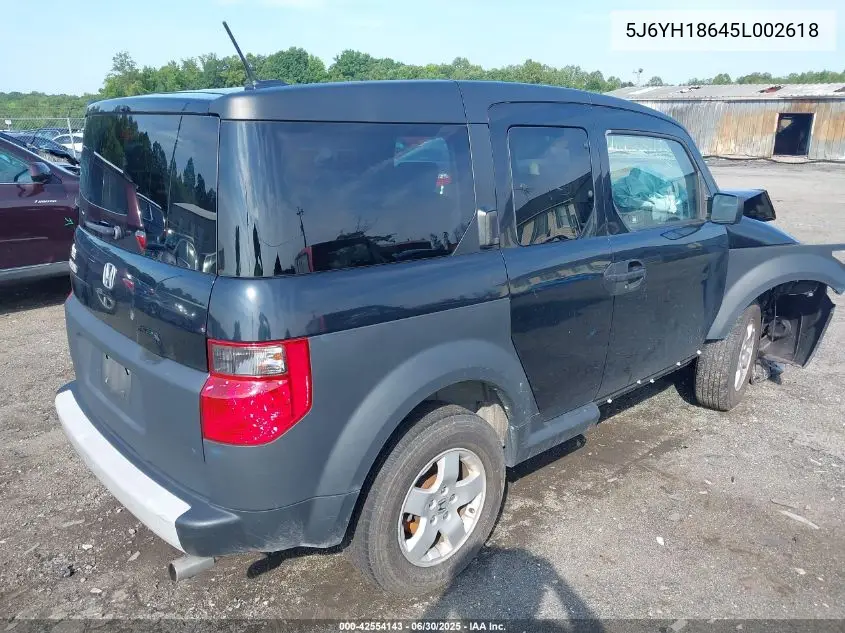 2005 Honda Element Ex VIN: 5J6YH18645L002618 Lot: 42554143
